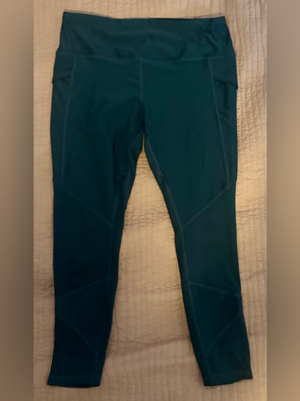 RBX Teal High-Rise Compression Leggings With Side Pockets